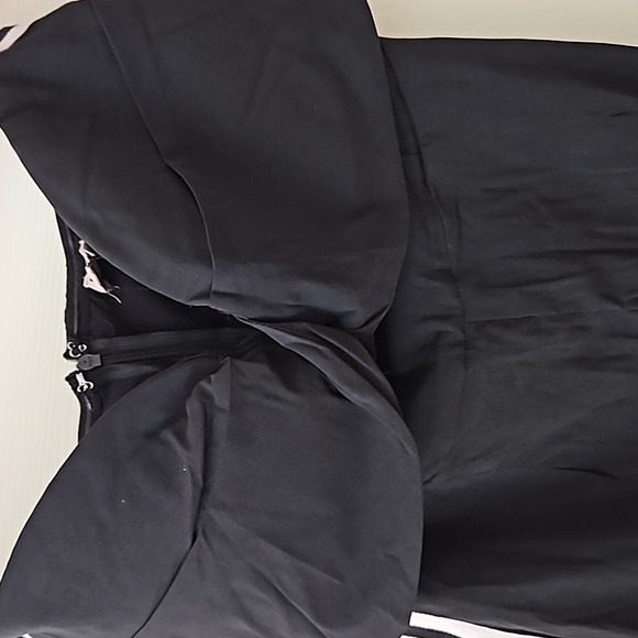 Uniq Strapless Jumpsuit, Black with Side Stripes,Large, Back Zipper, NWT - Picture 2 of 14